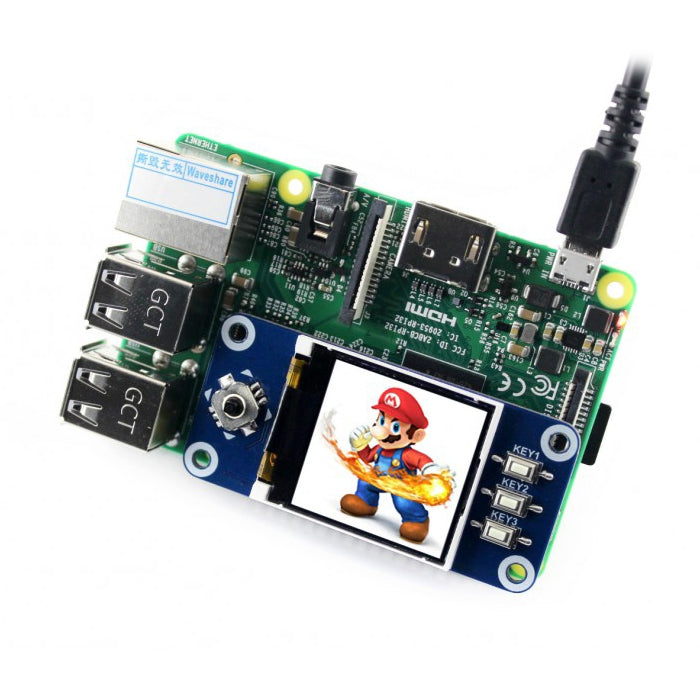 WAVESHARE 128x128 1.44inch LCD Display HAT for Raspberry Pi, 1.44inch LCD HAT – Durable Build, Easy to Use