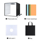 30cm Folding 3 Modes Dual Color Ring Light Photo Lighting Studio Shooting Tent Box Kit with 6 Colors Black / White / Orange / Red / Green / Blue Backdrops Unfold Size: 30cm x 30cm x 30cm, 31cm