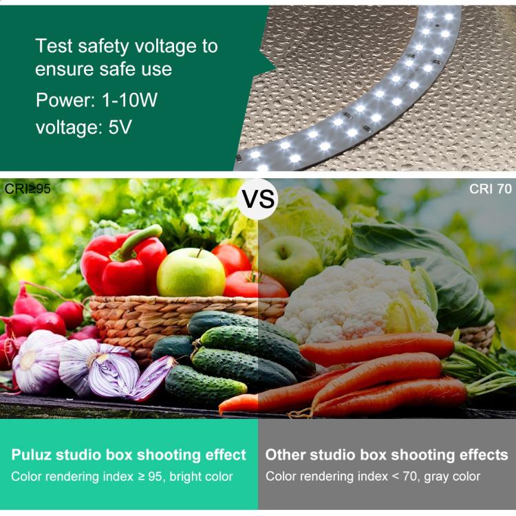 30cm Folding 3 Modes Dual Color Ring Light Photo Lighting Studio Shooting Tent Box Kit with 6 Colors Black / White / Orange / Red / Green / Blue Backdrops Unfold Size: 30cm x 30cm x 30cm, 31cm
