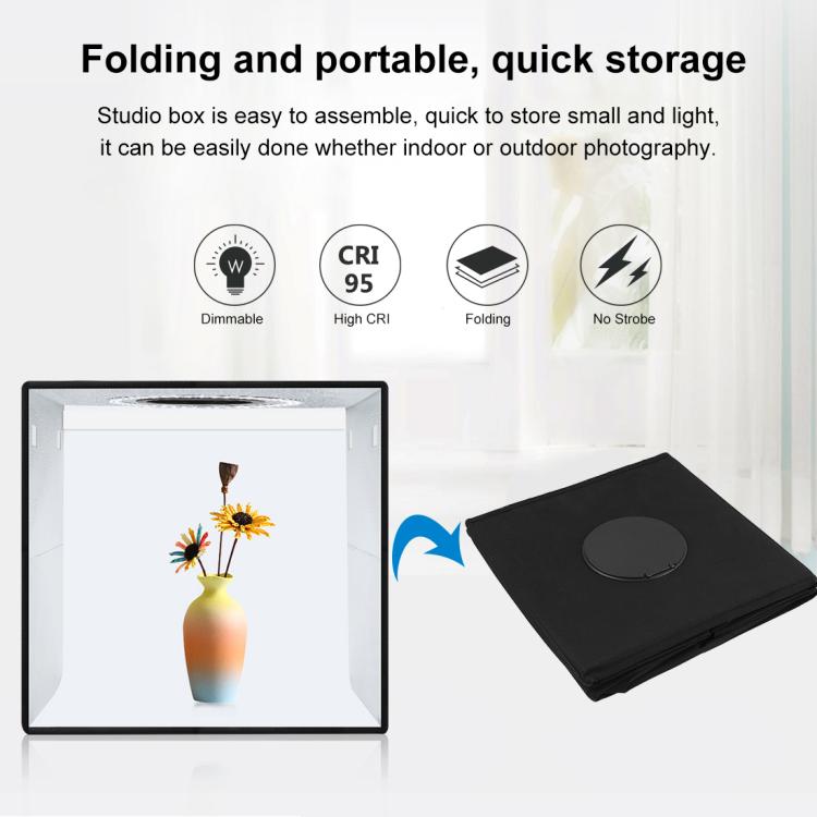 30cm Folding 3 Modes Dual Color Ring Light Photo Lighting Studio Shooting Tent Box Kit with 6 Colors Black / White / Orange / Red / Green / Blue Backdrops Unfold Size: 30cm x 30cm x 30cm, 31cm
