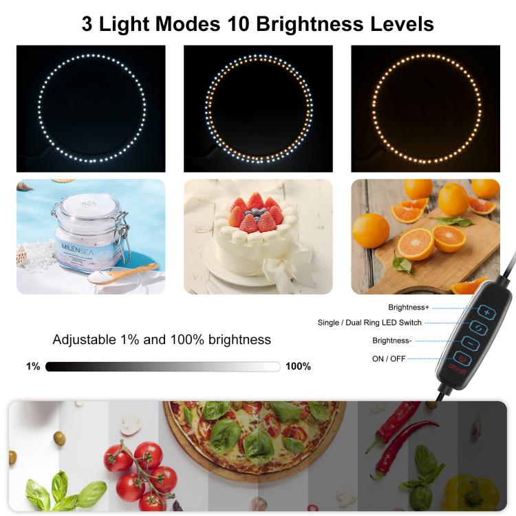 40cm Folding Portable Ring Light USB Photo Lighting Studio Shooting Tent Box with 6 x Color PVC Backdrops, Size: 40cm x 40cm x 40cm, 40cm – TPU