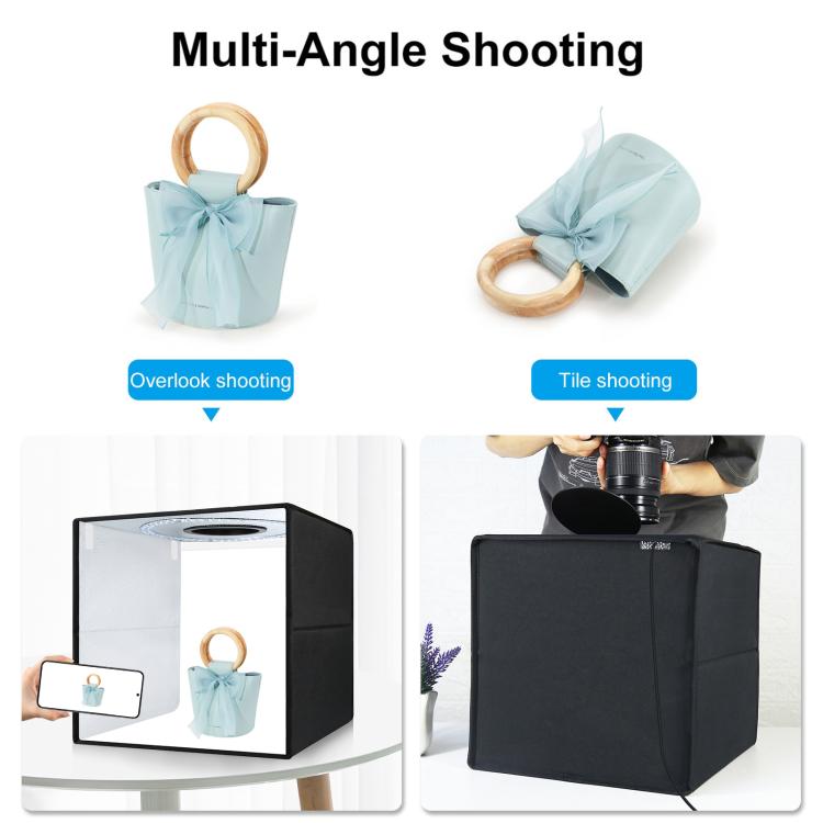 40cm Folding Portable Ring Light USB Photo Lighting Studio Shooting Tent Box with 6 x Color PVC Backdrops, Size: 40cm x 40cm x 40cm, 40cm – TPU