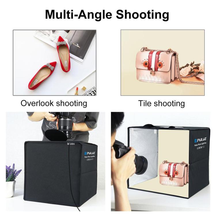 40cm Folding Portable Ring Light USB Photo Lighting Studio Shooting Tent Box with 6 x Dual-side Color Backdrops, Size: 40cm x 40cm x 40cm – TPU