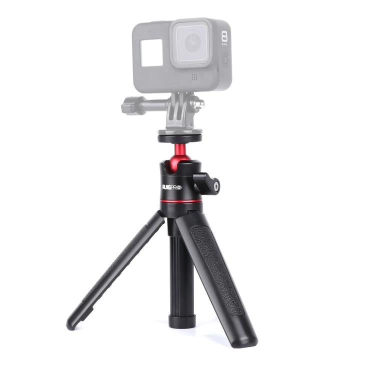 RUIGPRO Multi-functional Foldable Tripod Holder Selfie Monopod Stick with Ball Head for GoPro, Insta360, DJI and Other Action Cameras, Tripod Monopod – Aluminum Alloy, Non-slip