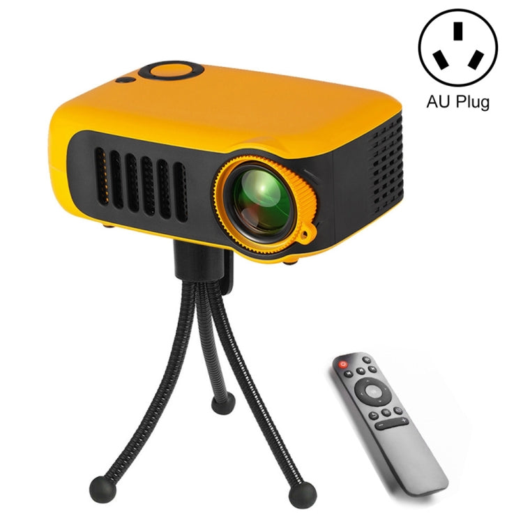 A2000 Portable Projector 800 Lumen LCD Home Theater Video Projector, Support 1080P, AU Plug, AU Plug – Flip AU Plug Yellow