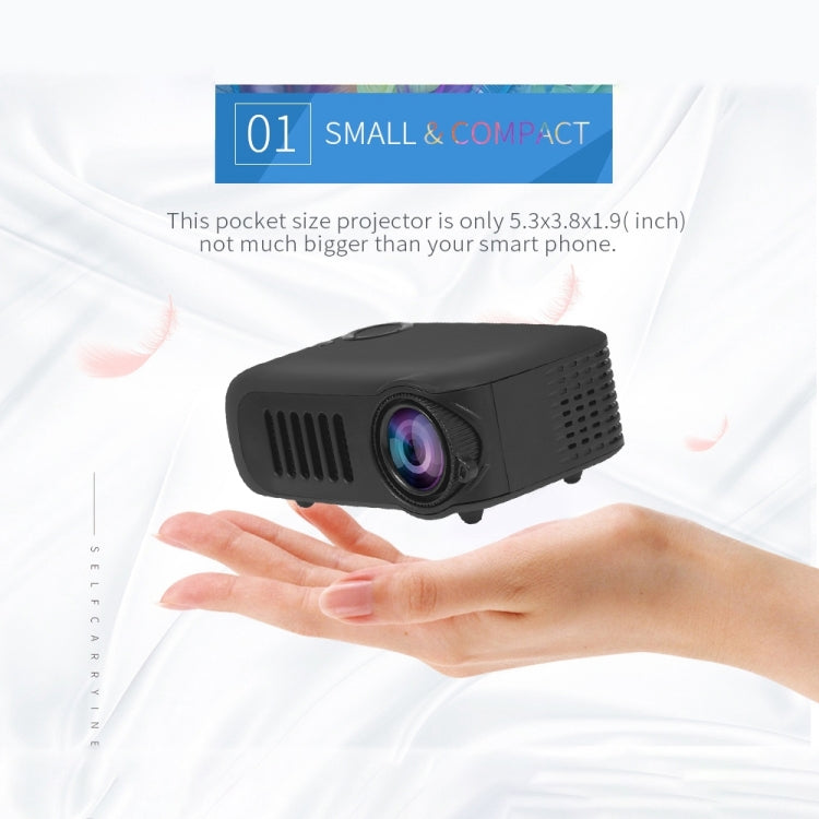 A2000 Portable Projector 800 Lumen LCD Home Theater Video Projector, Support 1080P, AU Plug, AU Plug