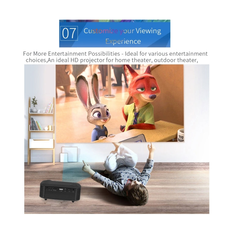 A2000 Portable Projector 800 Lumen LCD Home Theater Video Projector, Support 1080P, AU Plug, AU Plug