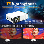 T5 100ANSI Lumens 800x400 Resolution 480P LED+LCD Technology Smart Projector, Support HDMI / SD Card / 2 x USB / Audio 3.5mm, Ordinary Version, Ordinary Version – Durable Build, Easy to Use