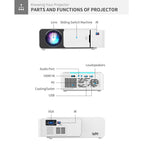 T5 100ANSI Lumens 800x400 Resolution 480P LED+LCD Technology Smart Projector, Support HDMI / SD Card / 2 x USB / Audio 3.5mm, Ordinary Version, Ordinary Version – Durable Build, Easy to Use