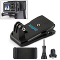 RUIGPRO 360 Degree Rotation Backpack Rec-Mounts Clip Clamp Mount + Phone Clamp for GoPro, Insta360, DJI and Other Action Cameras, Rec-Mounts+Clamp Rec-Mounts+Clamp
