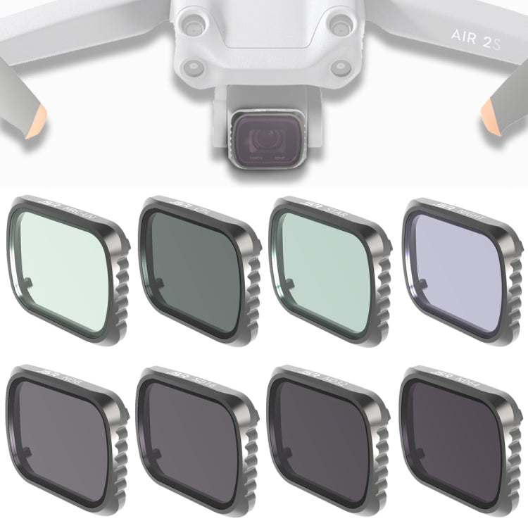 JSR KS 8 in 1 UV + CPL + ND8 + ND16 + ND32 + ND64 + STAR + NIGHT Lens Filter for DJI Air 2S, Aluminum Frame, UV + CPL + ND8 + ND16 + ND32 + ND64 + STAR + NIGHT UV + CPL + ND8 + ND16 + ND32 + ND64 + STAR + NIGHT