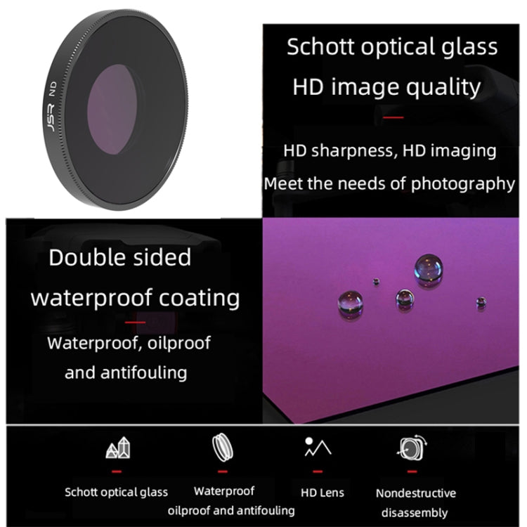 JSR 4 in 1 ND8PL / ND16PL / ND32PL / ND64 PL Lens Filter For DJI Osmo Action 3, 4 in 1 NDPL – Aluminum Alloy