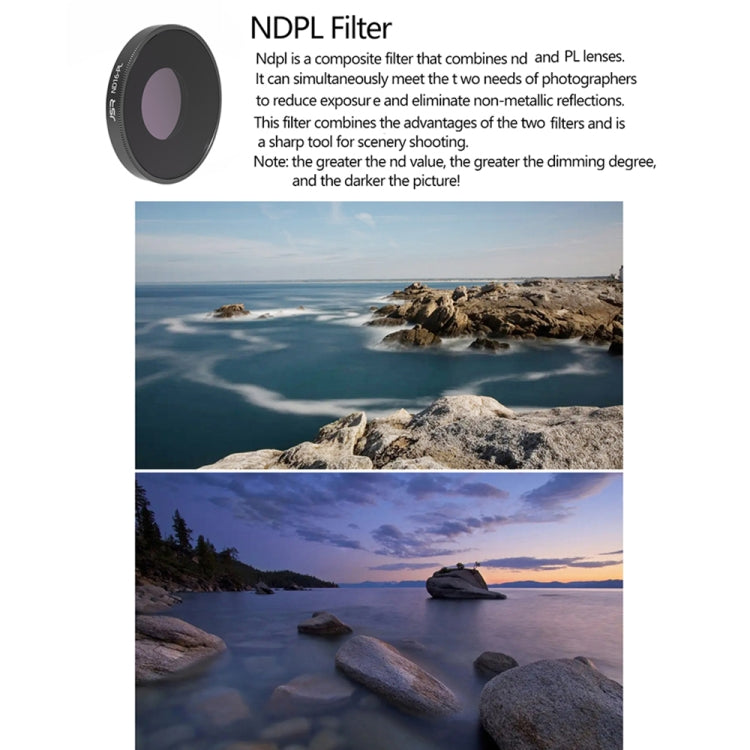 JSR 4 in 1 ND8PL / ND16PL / ND32PL / ND64 PL Lens Filter For DJI Osmo Action 3, 4 in 1 NDPL – Aluminum Alloy