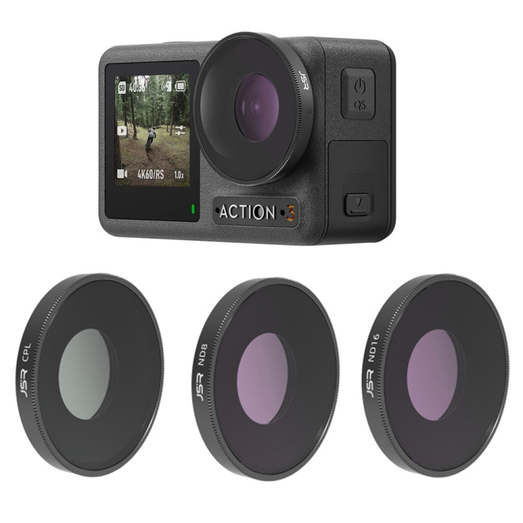 JSR 3 in 1 CPL ND8 ND16 Lens Filter For DJI Osmo Action 3, 3 in 1 3 in 1