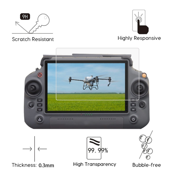 Explosion-proof Tempered Glass Drone RC Screen Film – Tempered Glass, Screen Protector, Ultra-thin, For DJI T40 Remote Control