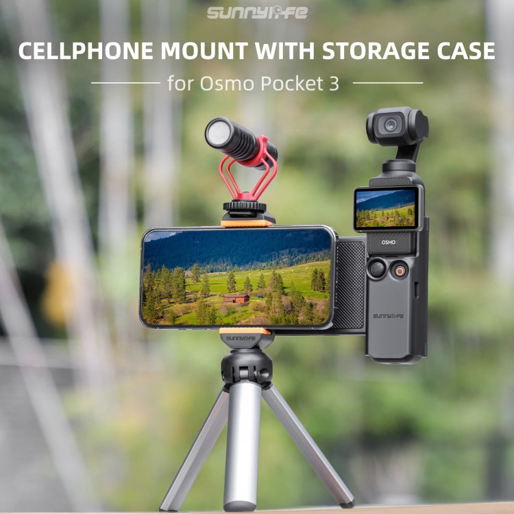 For DJI OSMO Pocket 3 Sunnylife OP3-AD744 Expanded Phone Clamp Holder with Storage Case, OP3-AD744 – Durable Build, Easy to Use