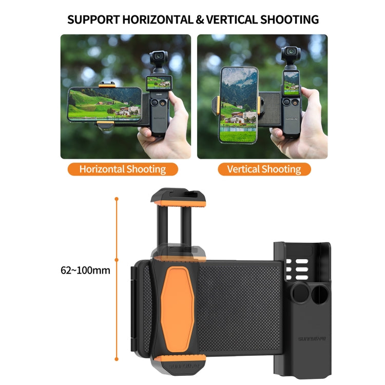 For DJI OSMO Pocket 3 Sunnylife OP3-AD744 Expanded Phone Clamp Holder with Storage Case, OP3-AD744 – Durable Build, Easy to Use