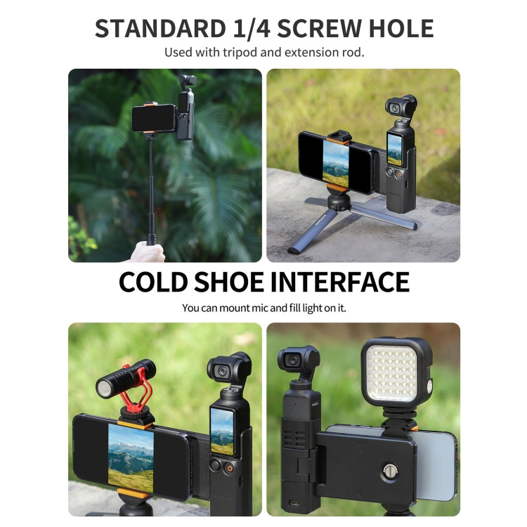 For DJI OSMO Pocket 3 Sunnylife OP3-AD744 Expanded Phone Clamp Holder with Storage Case, OP3-AD744 – Durable Build, Easy to Use