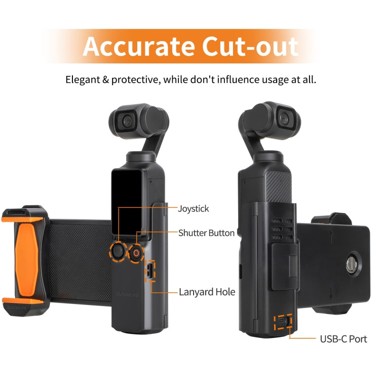 For DJI OSMO Pocket 3 Sunnylife OP3-AD744 Expanded Phone Clamp Holder with Storage Case, OP3-AD744 – Durable Build, Easy to Use