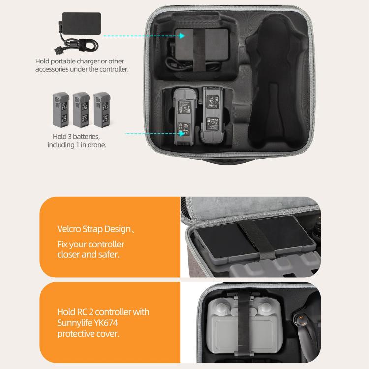 For DJI Mavic 4 Pro Sunnylife Drone Kit Carrying Case Storage Bag – Durable Build, Easy to Use, For DJI Mavic 4 Pro Kit