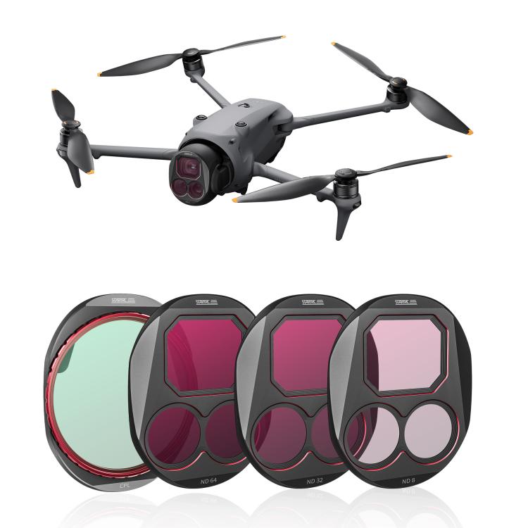 For DJI Mavic 4 Pro STARTRC 4 in 1 CPL ND8 ND32 ND64 Lens Filter Kit, CPL ND8 ND32 ND64 – Aluminum Alloy CPL ND8 ND32 ND64
