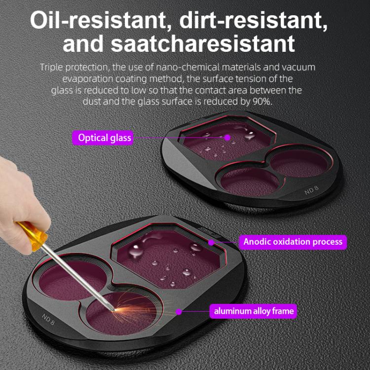 For DJI Mavic 4 Pro STARTRC 4 in 1 ND8 ND16 ND32 ND64 Lens Filter Kit, ND8 ND16 ND32 ND64