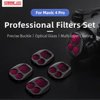 For DJI Mavic 4 Pro STARTRC 4 in 1 ND8 ND16 ND32 ND64 Lens Filter Kit, ND8 ND16 ND32 ND64