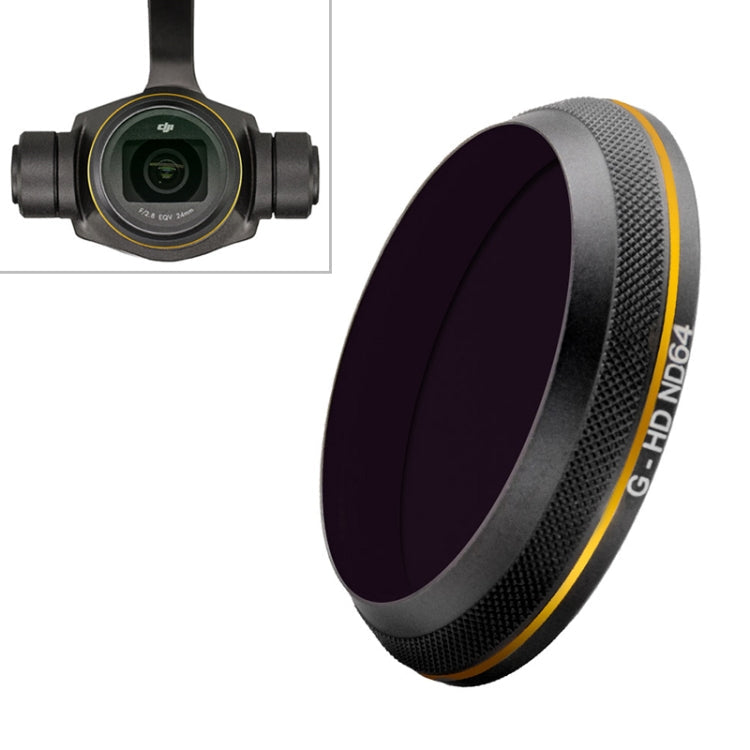 PGYTECH X4S-HD ND64 Gold-edge Lens Filter for DJI Inspire 2 / X4S Gimbal Camera Drone Accessories, ND64 ND64