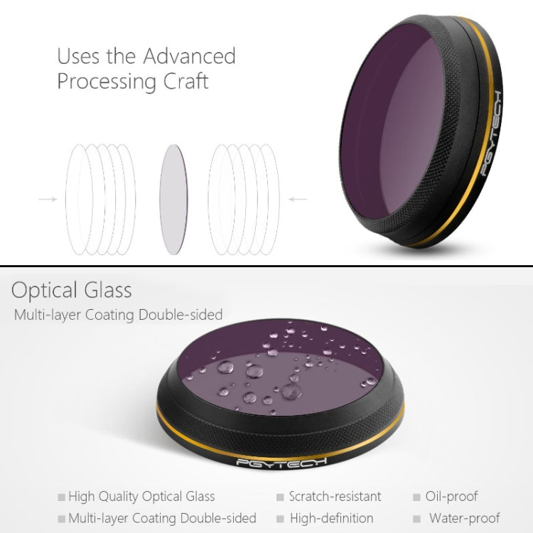 PGYTECH X4S-HD ND64 Gold-edge Lens Filter for DJI Inspire 2 / X4S Gimbal Camera Drone Accessories, ND64 – Aluminum Alloy