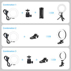 PULUZ 4.7 inch 12cm Ring Selfie Light 3 Modes USB Dimmable Dual Color Temperature LED Curved Vlogging Photography Video Lights with Monitor Clip Holder, 4.7 inch 12cm