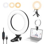 PULUZ 6.2 inch 16cm Ring Selfie Light 3 Modes USB Dimmable Dual Color Temperature LED Curved Vlogging Photography Video Lights with Monitor Clip Holder, 6.2 inch 16cm 6.2 inch 16cm