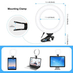 PULUZ 6.2 inch 16cm Ring Selfie Light 3 Modes USB Dimmable Dual Color Temperature LED Curved Vlogging Photography Video Lights with Monitor Clip Holder, 6.2 inch 16cm
