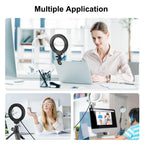 PULUZ 6.2 inch 16cm Ring Selfie Light 3 Modes USB Dimmable Dual Color Temperature LED Curved Vlogging Photography Video Lights with Monitor Clip Holder, 6.2 inch 16cm
