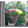 4x Dark Rattan Cone Hanging Basket