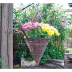 4x Dark Rattan Cone Hanging Basket