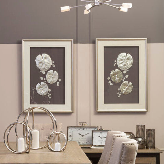 Silver Leaf Design Framed Wall Art
