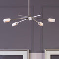 Silver Finish and Frosted Glass 5 Bulb Pendant Light