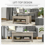 Lift Top Coffee Table with Hidden Storage Compartment, Lift Tabletop Pop-Up Center Table for Living Room