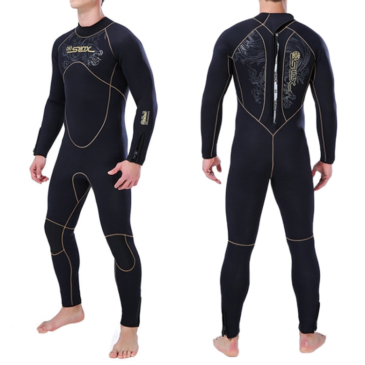 SLINX 1106 5mm Neoprene + Towel Lining Super Elastic Wear-resistant Warm Semi-dry Full Body One-piece Wetsuit for Men, S, M, L, XL, XXL, XXXL S