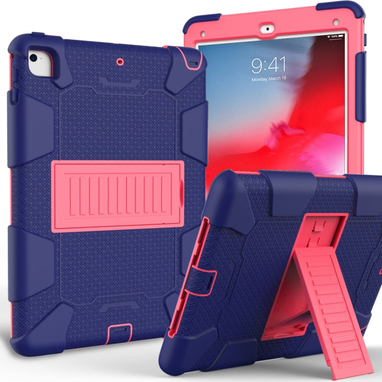 Holder – Shockproof, Silicone (iPad 9) Navy Blue+Rose Red