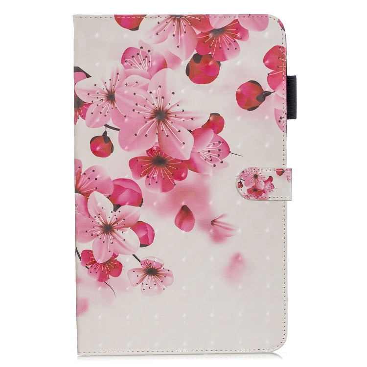 3D Horizontal Flip Leather Case with Holder & Card Slots, For Galaxy Tab A 10.1 (2019), For Galaxy Tab A 10.5 For Galaxy Tab A 10.1 (2019) Red Flower