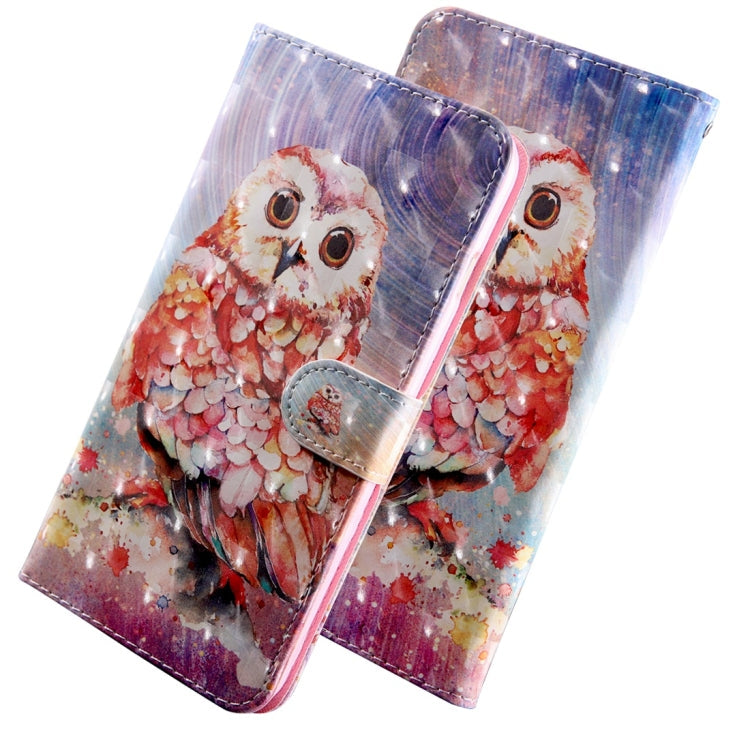 3D Coloured Drawing Pattern Horizontal Flip Leather Case with Holder & Card Slots & Wallet & Lanyard, for LG K50 / Q60, for Huawei Honor 20 Lite – Lanyard, Card Slot, Flip for Huawei Honor 20 Lite Coloured Owl