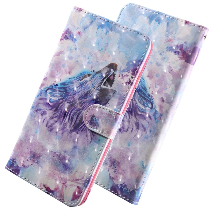 3D Coloured Drawing Pattern Horizontal Flip Leather Case with Holder & Card Slots & Wallet & Lanyard, for LG K50 / Q60, for Huawei Honor 20 Lite – Lanyard, Card Slot, Flip for LG K50 Q60 Roaring Wolf