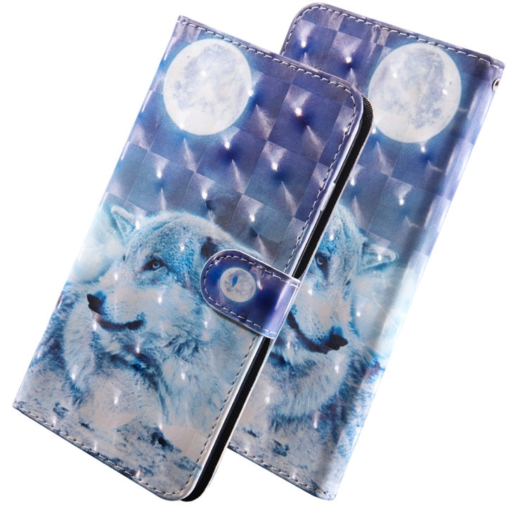 3D Coloured Drawing Pattern Horizontal Flip Leather Case with Holder & Card Slots & Wallet & Lanyard, for LG K50 / Q60, for Huawei Honor 20 Lite – Lanyard, Card Slot, Flip for LG K50 Q60 Wolf Under The Moon