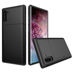 Shockproof Rugged Armor Protective Case with Card Slot, For Galaxy Note 10, For Galaxy Note 10 Pro For Galaxy Note 10 Black