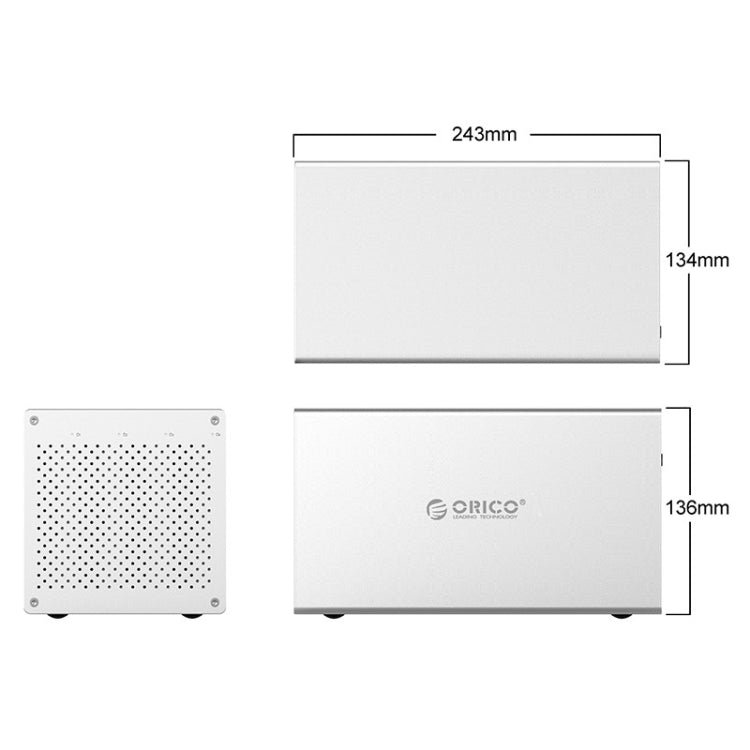 ORICO Honeycomb Series WS400C3 SATA 3.5 inch 40TB USB-C / Type-C 4 Bays Aluminum Alloy HDD / SSD Enclosure, USB-C / Type-C 4 Bays – Aluminum Alloy, Data Transmission, TPU
