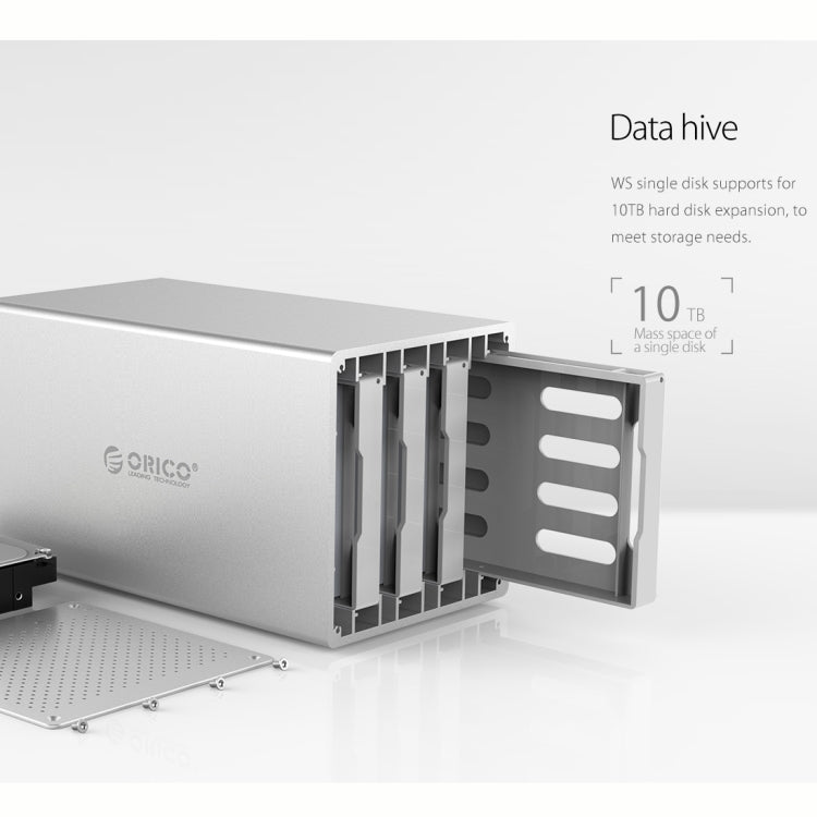ORICO Honeycomb Series WS400C3 SATA 3.5 inch 40TB USB-C / Type-C 4 Bays Aluminum Alloy HDD / SSD Enclosure, USB-C / Type-C 4 Bays – Aluminum Alloy, Data Transmission, TPU