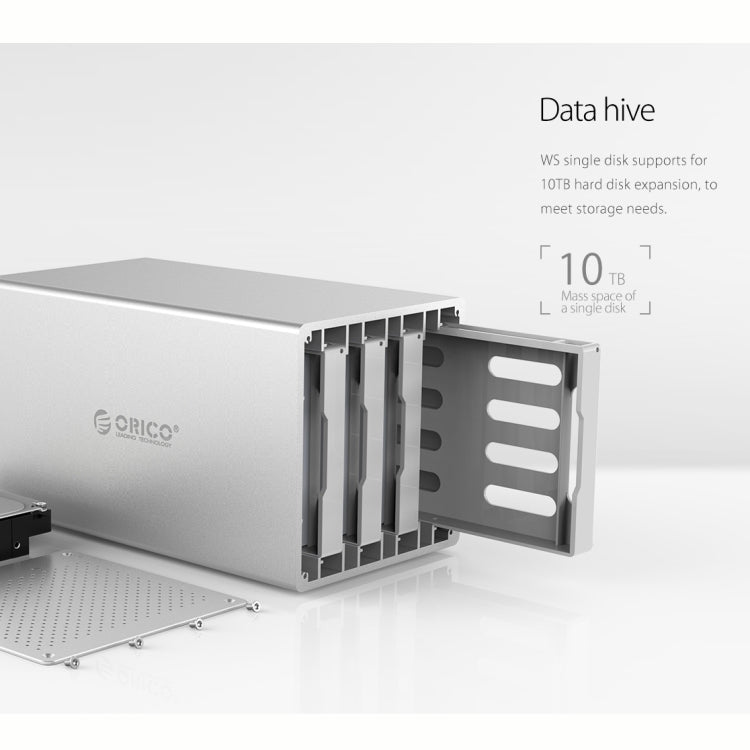 ORICO Honeycomb Series WS400RU3 SATA 3.5 inch 40TB USB 3.0 4 Bays Aluminum Alloy HDD / SSD Enclosure with Raid, USB 3.0 4 Bays with Raid – Aluminum Alloy, TPU