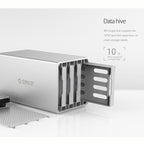 ORICO Honeycomb Series WS500RU3 SATA 3.5 inch 50TB USB 3.0 5 Bays Aluminum Alloy HDD / SSD Enclosure with Raid, USB 3.0 5 Bays with Raid – Aluminum Alloy, TPU