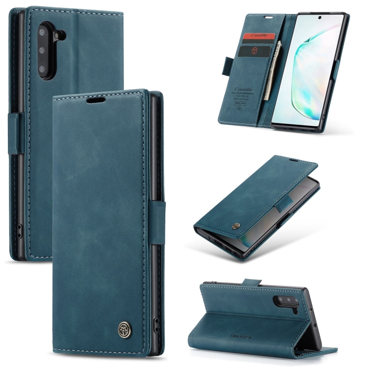 CaseMe-013 Multifunctional Horizontal Flip Leather Case with Card Slot & Holder – Card Slot, Flip, Leather, For Galaxy Note 10 For Galaxy Note 10 Blue